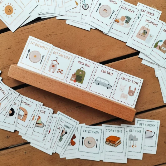72 Daily Routine Cards & Display Stand