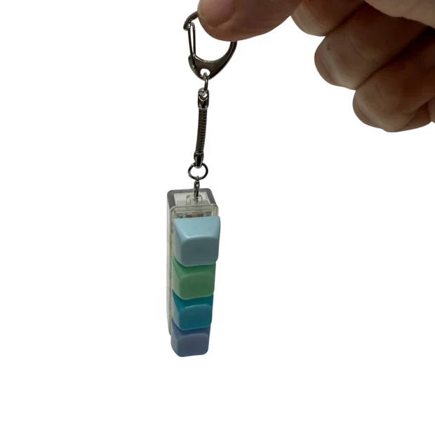 Keyboard Click Fidget on Metal Keychain