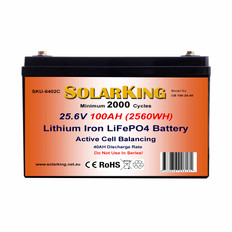 25.6V 100AH Solarking Lithium Iron Battery Plastic Case CB-100-24-40