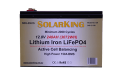 12.8V 240AH  Solarking Lithium Iron Battery Metal Case CB-240-12-150