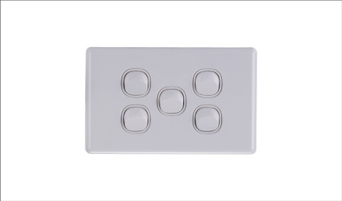 Five Gang Two Way Switch 16Amp Horizonal 10 PACK
