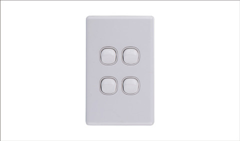 Four Gang Two Way Switch 16Amp Vertical 10 PACK
