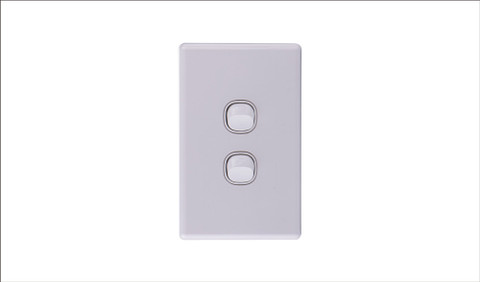 Two Gang Two Way Switch 16Amp Vertical 10 PACK