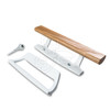 Image of Patio Door Handle Set, Wood Grip Interior w. D Exterior, White - OGS part # PDH-7427W Image of Patio Door Handle Set, Wood Grip Interior w. D Exterior, White - OGS part # PDH-7427W