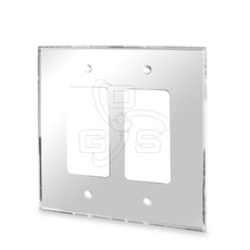 Decora, Acrylic Double Rocker Switch Mirror Plate, Grey