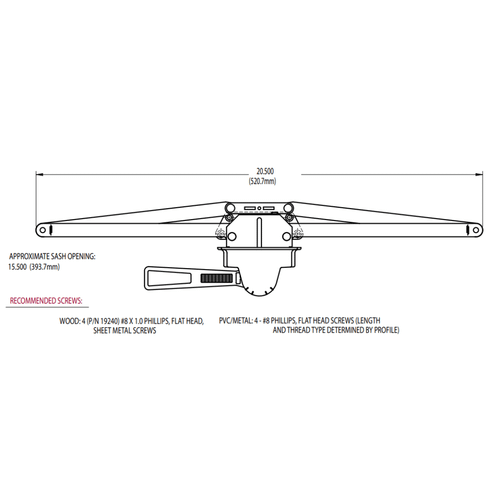 Lever Type Awining Operators Truth 10.10 Lever-Lock | Awning Window Operators | OGS