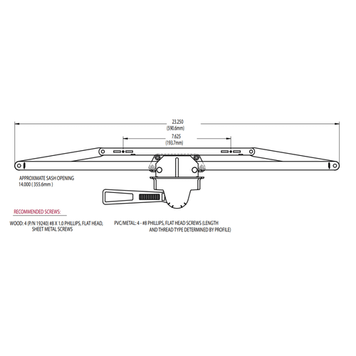Lever Type Awining Operators Truth 10.11 Lever-Lock | Awning Window Operators | OGS