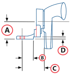 Image of Vent Window Handle Lock HL-6308 Profile Dimensions