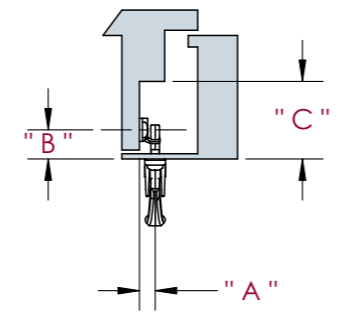 Truth Hardware Locking Window Handle (24.11) Compatible Keeper Dimensions Diagram