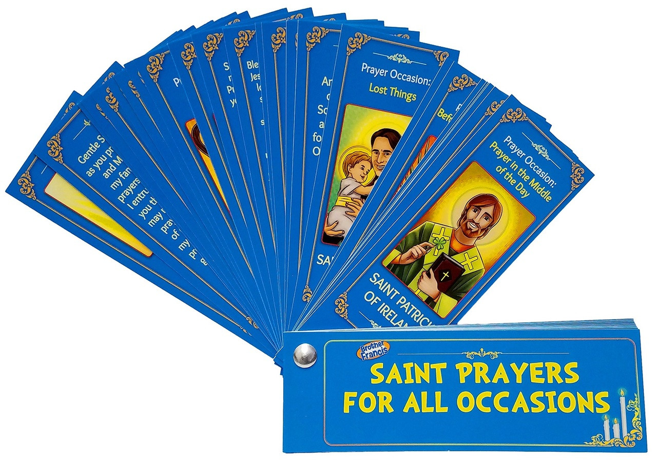 The Catholic Saint Prayers for All Occasions Devotional Fan