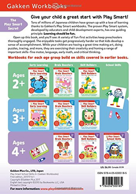 Play Smart School Skills: Picture Puzzles, Counting Games, Writing and Papercrafts (Ages 4 and up)