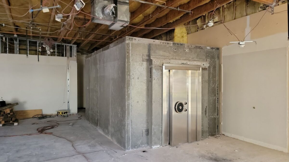 Modular vault room inside a commercial buildout