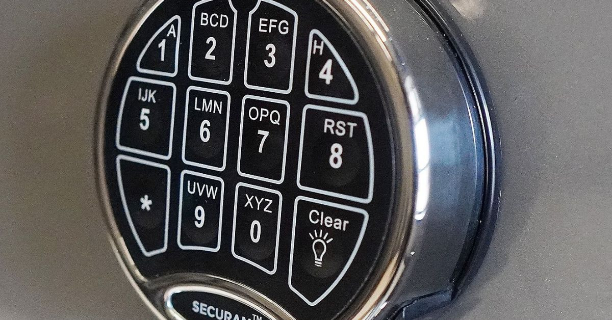 Electronic keypad on a heavy safe