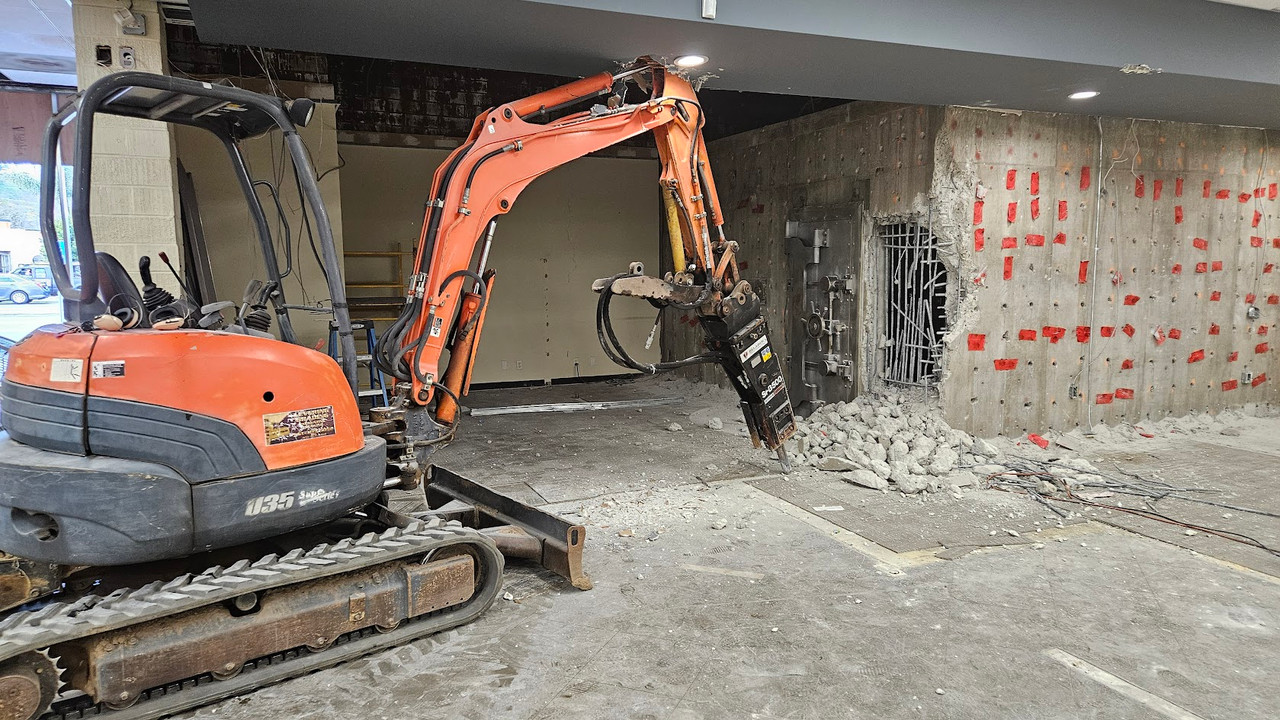 Boswell bank vault removal concrete demolition project