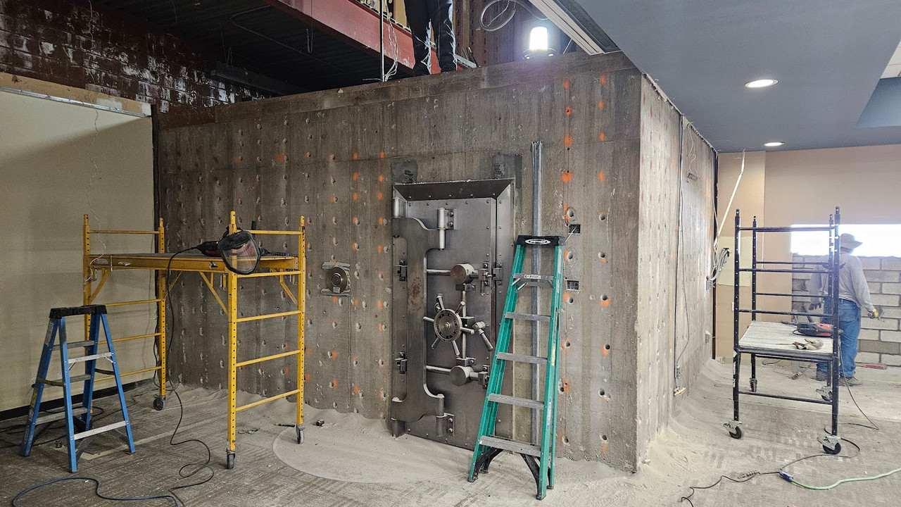 Boswell bank vault removal demolition site project