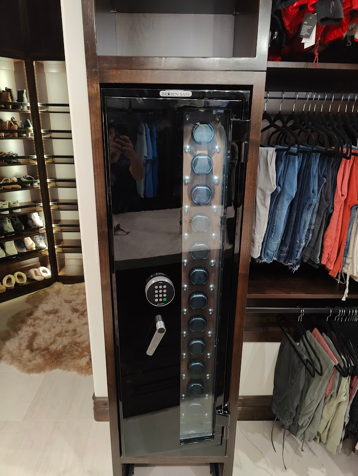 Watch safe installed inside a closet after safe delivery and placement