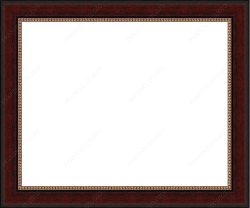 Mahogany and Gold Picture Frame 2.125 Inch Width Gallery Quality Wood Moulding