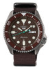 Seiko 5 Sports SRPD85 Stainless Steel Case Brown Face & Nylon Band