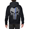 Thin Blue Line Skull Hoodies