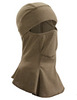 A flame resistant balaclava that is worn when conducting Direct Action tasks that will provide user protection from flame/incendiaries. An ergonomic design and flat seam construction techniques allow for enhanced comfort when worn in conjunction with a helmet, eye protection, ear protection and/or O2 mask. FR mesh materials and construction techniques, allowing the balaclava to be worn in either an eyes exposed only or full face exposed manner, allows for enhanced ventilation that mitigates overheating and undue fog/moisture build-up on eye protection.