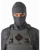 A flame resistant balaclava that is worn when conducting Direct Action tasks that will provide user protection from flame/incendiaries. An ergonomic design and flat seam construction techniques allow for enhanced comfort when worn in conjunction with a helmet, eye protection, ear protection and/or O2 mask. FR mesh materials and construction techniques, allowing the balaclava to be worn in either an eyes exposed only or full face exposed manner, allows for enhanced ventilation that mitigates overheating and undue fog/moisture build-up on eye protection.