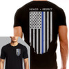 Thin Blue Line Men's Black Flag Short Sleeve T-Shirt
