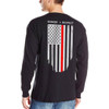 Thin Red Line Flag Long Sleeve Black T-Shirts