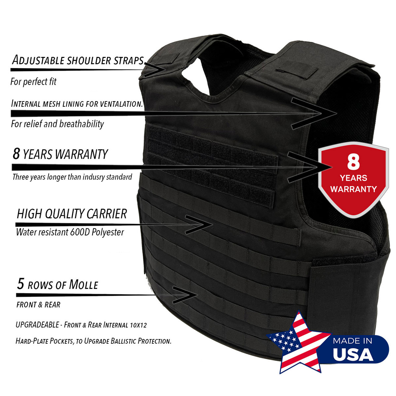 Tactical Vest Level IIIA Multi-Threat Armor buy with delivery to the USA -  BATTLE STEEL®️
