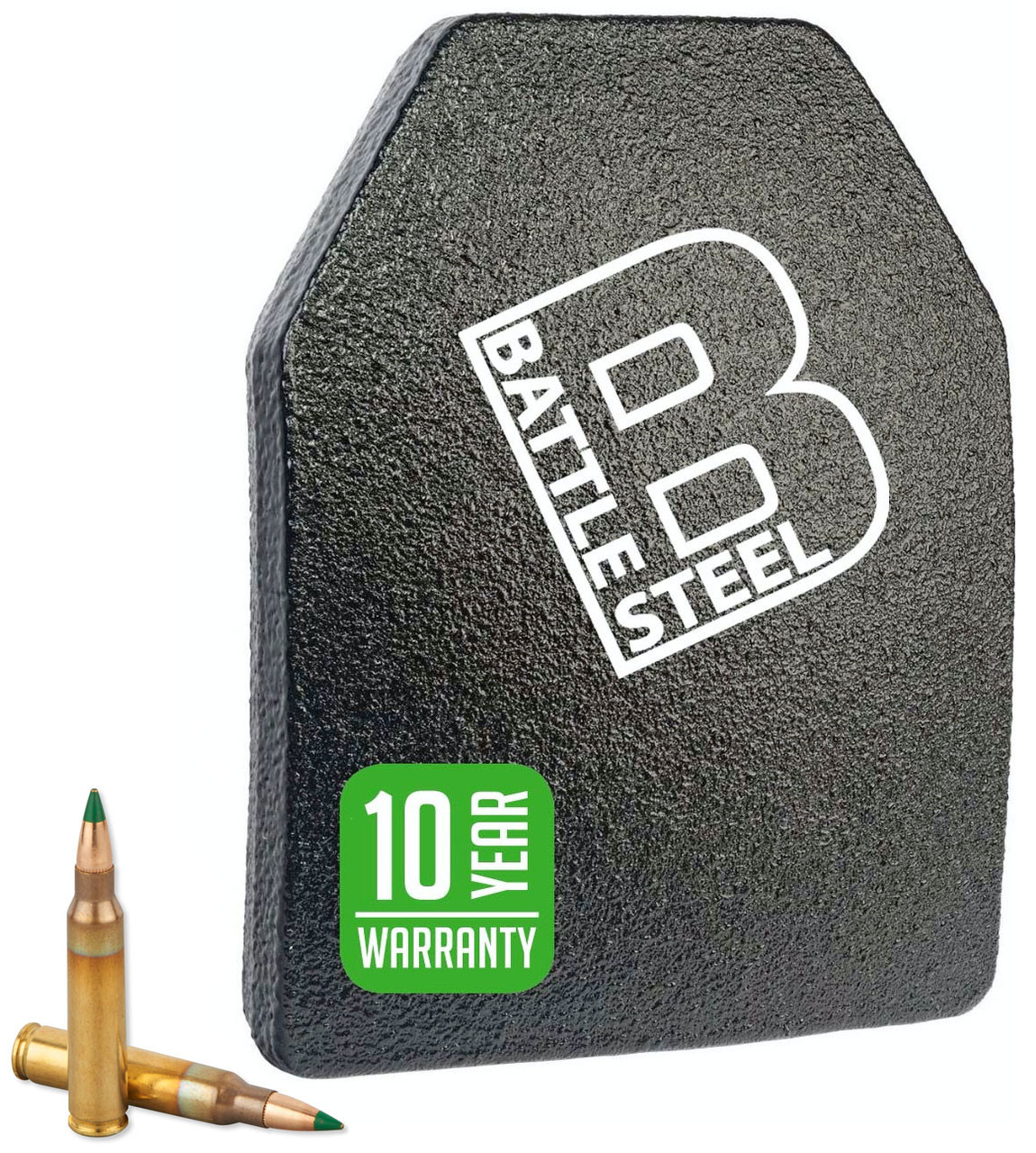 Battle Steel Level III+ Special Threat Armor Plate Green Tip Protection 10 x 12in Shooters Cut Multi-Curve BS3+MC1012