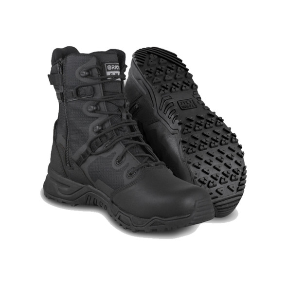 Original SWAT 176601 Alpha Fury 8" Polishable Toe Side-Zip Waterproof Black Boots