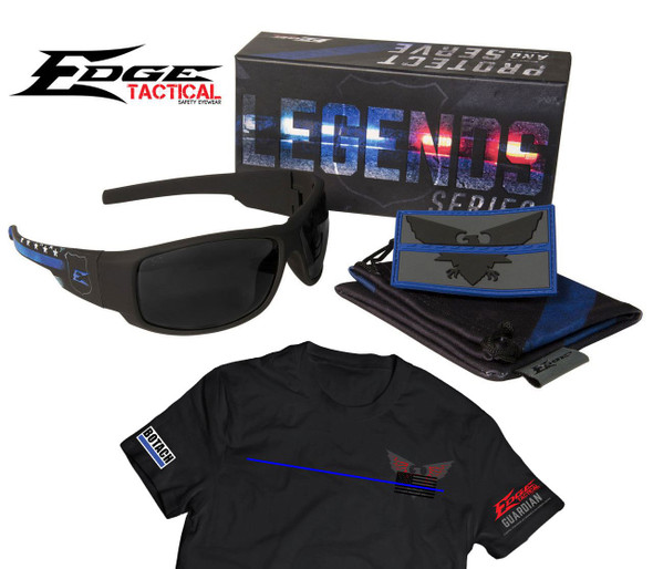 Edge Tactical Legends Guardian Thin Blue Line Ballistic Eye Pro w/Free T-Shirt