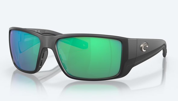 Costa Del Mar Blackfin Pro Black Frame With Green Mirror Polarized Sunglasses