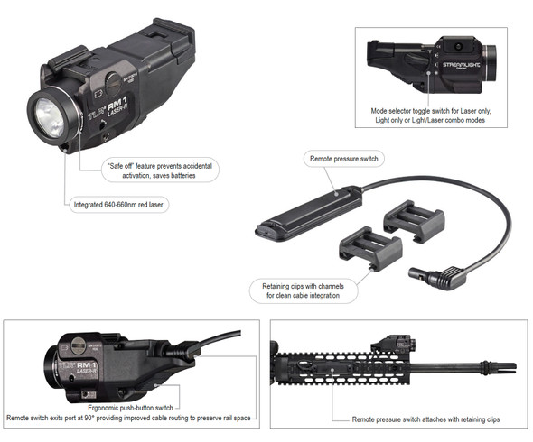 Streamlight 69445 TLR-RM1 500 Lumen Gun Light w/Red Laser