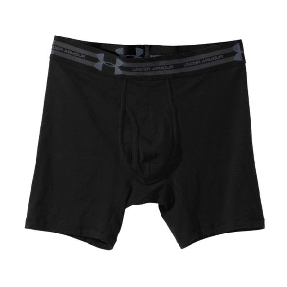 Under Armour Men's Cotton Charged Tactical 6" Boxer Jock , Black