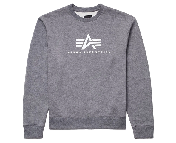 Alpha Industries Basic Logo Crewneck Sweatshirt - Medium Charcoal Heather