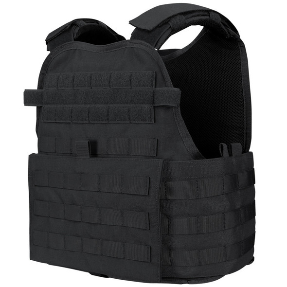 he Condor Outdoor Modular Operator Plate Carrier is made up of quality nylon material and is designed for complete ballistic protection carrier (Ballistic plates/soft armor not included). MOLLE webbing surrounds the carrier to allow for modular attachments and personalization. The padded adjustable shoulder straps and cummerbund ensure a true fit. This unique cummerbund features integrated soft armor pockets and it’s compatible with our side plate. The interior is lined with 3D mesh to ensure ventilation and active comfort. The MOPC by Condor Outdoor is ready to take on any fight.