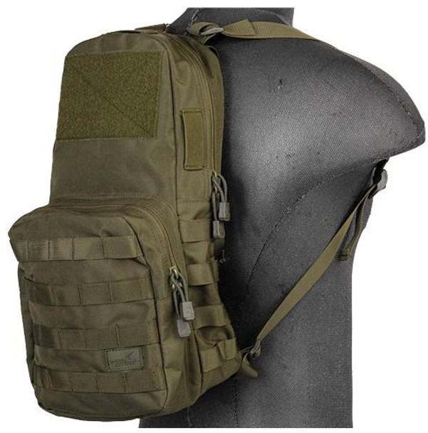 Lancer Tactical Nylon Tactical Molle Hydration Backpack OD Green