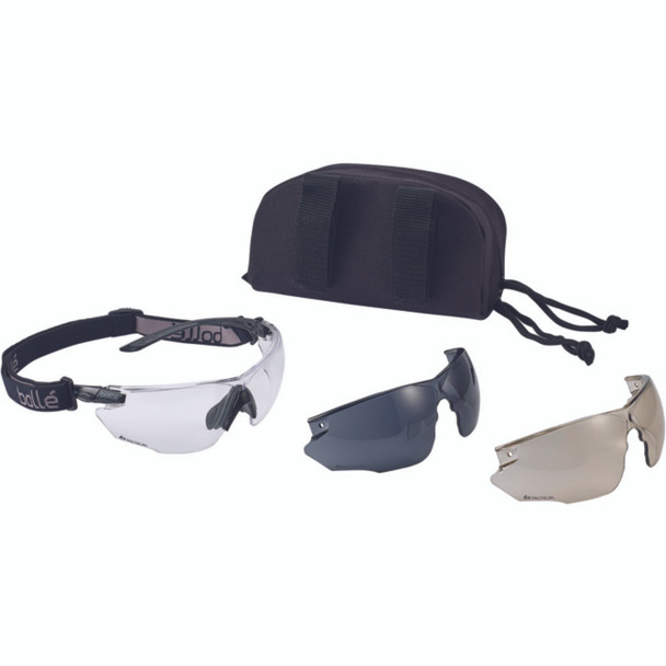 Bolle Combat Ballistic Glasses Kit - Smoke/CSP/Clear