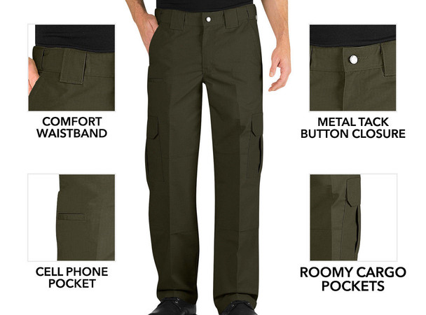 Dickies LP703 Relaxed Fit Lightweight Ripstop 65/35 Polyester/Cotton Tactical Green Pants