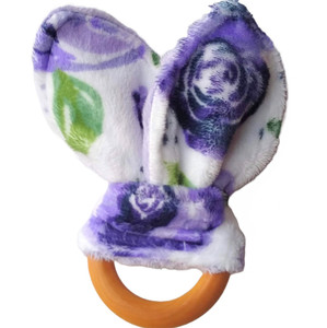 Natural Wood Rattle Teething Ring