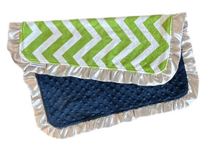 Satin Ruffle Minky Security Blanket