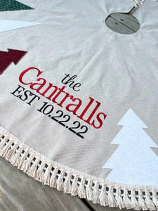 Personalized Applique Tree Skirt WITH trim Personalized Applique Tree Skirt WITH trim