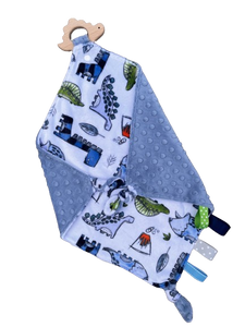 Dinosaur Wood Teething Knot Blanket