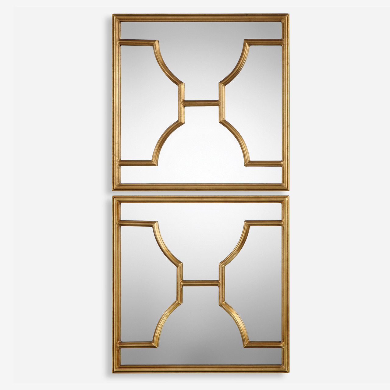 Allick Gold Square Mirrors S/2