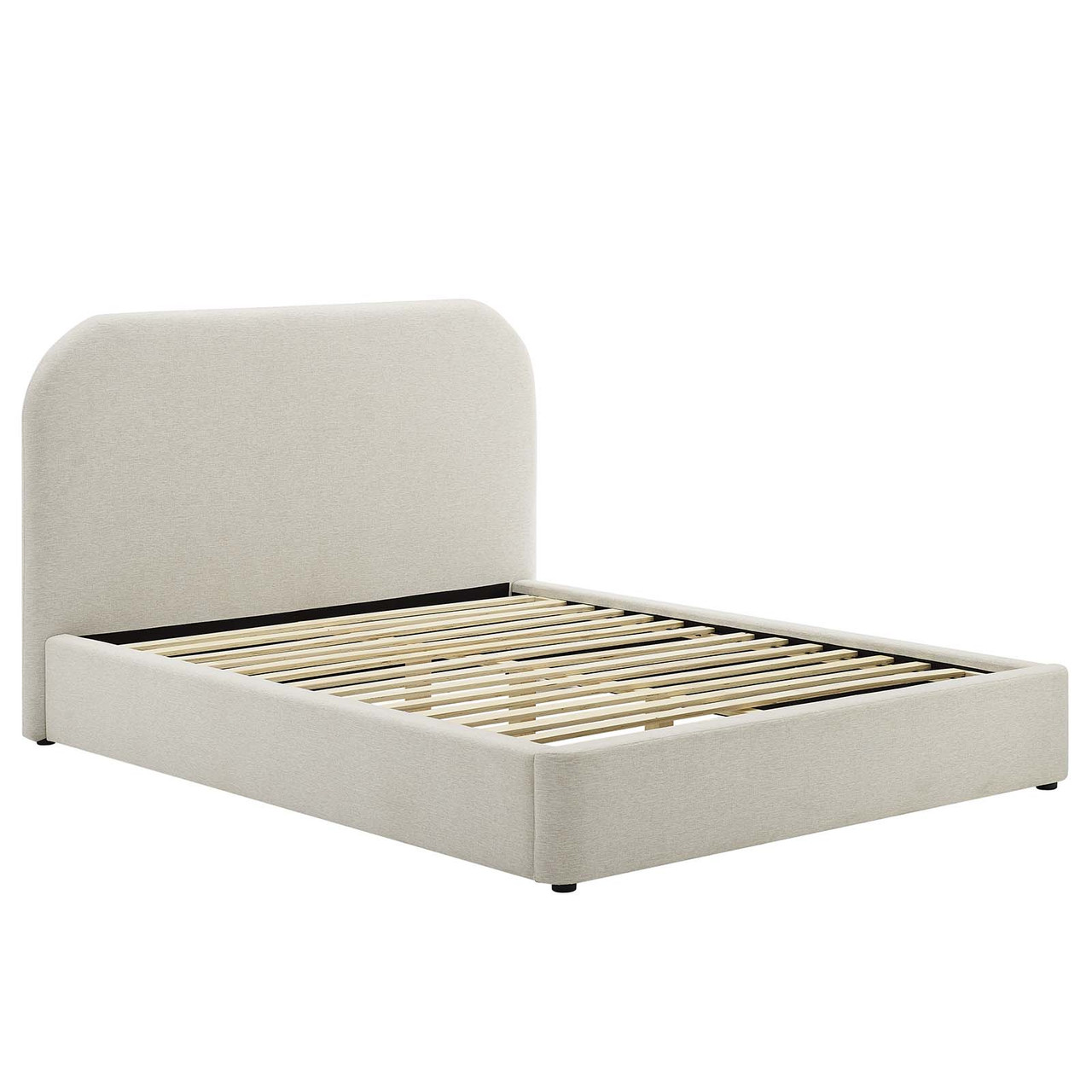 Keynote Upholstered Fabric Curved Platform Bed