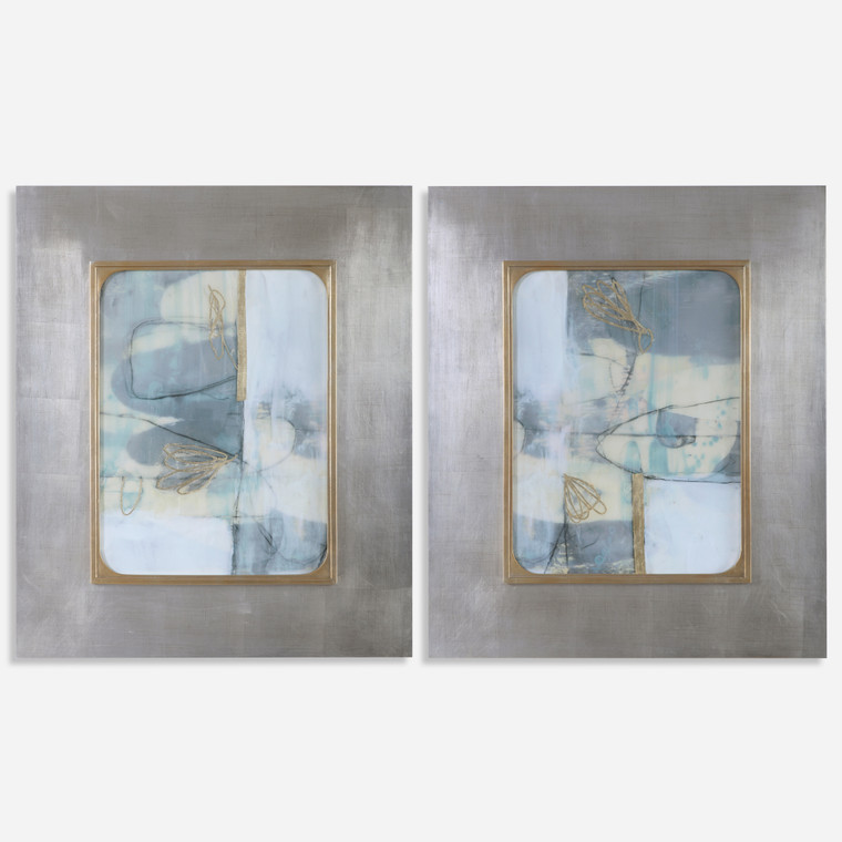 Gilded Whimsy Abstract Prints, Set of 2
