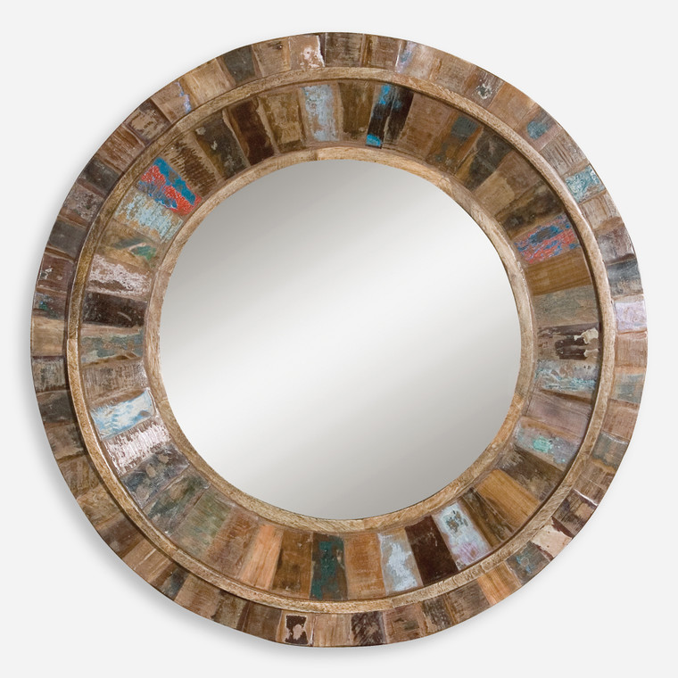 Jeremiah Round Wood Mirror