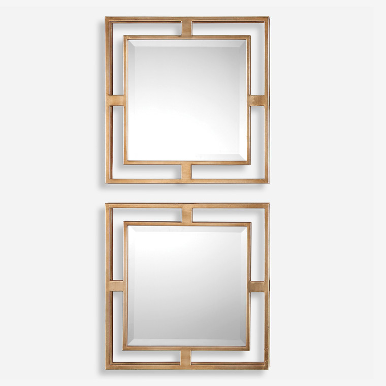 Allick Gold Square Mirrors Set of 2