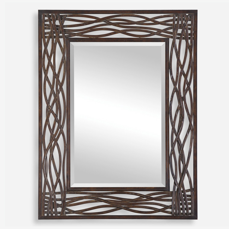 Dorigrass Brown Metal Mirror
