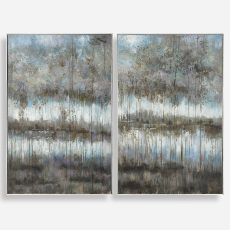 Gray Reflections Landscape Art Set of 2